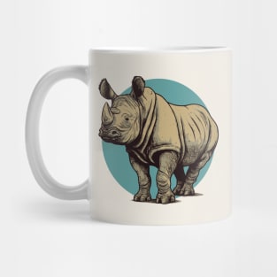 Rhinoceros Vector Art Illustration || Cute Rhino Mug